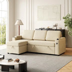 2 in 1 Pull Out Sofa Bed with Storage and Charging Port
