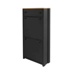 Entryway Organizer with 2 Drawers,Wood Grain Pattern Top Shoe Cabinet with Drawer, Free Standing Shoe Rack with Adjustable Panel