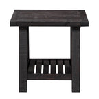 Pine Wood End Table with Exposed Hardware, Brown