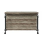59 Inch Kitchen Island with 2 Shelves, Industrial Antique Oak Brown, Gray