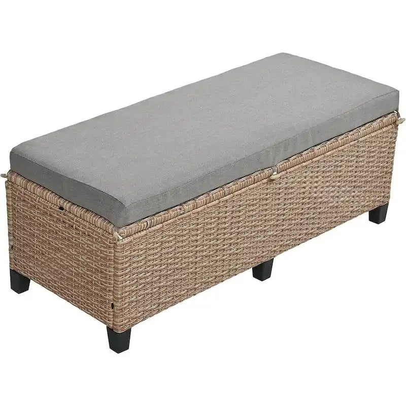 Modern Functional Entryway Console Table with Four-Door Storage and Open Shelf