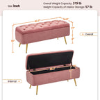 Yaheetech Modern Upholstered Ottoman Footstool Bench with Storage - 42.7 14.6 19