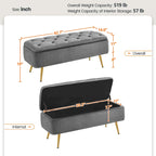Yaheetech Modern Upholstered Ottoman Footstool Bench with Storage - 42.7 14.6 19