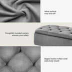 Yaheetech Modern Upholstered Ottoman Footstool Bench with Storage - 42.7 14.6 19