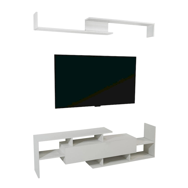 Surrey 60.2  2 Pc 1-Drawer Floating TV Stand Media Console with Open Shelves