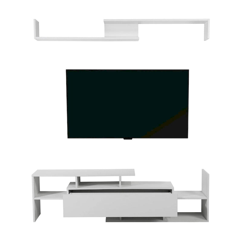 Surrey 60.2  2 Pc 1-Drawer Floating TV Stand Media Console with Open Shelves