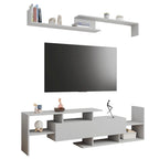 Surrey 60.2  2 Pc 1-Drawer Floating TV Stand Media Console with Open Shelves