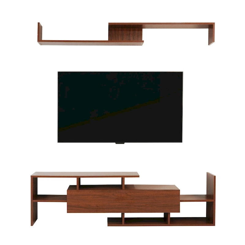 Surrey 60.2  2 Pc 1-Drawer Floating TV Stand Media Console with Open Shelves