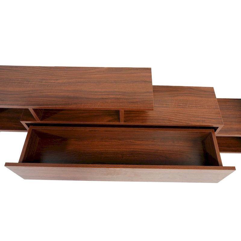 Surrey 60.2  2 Pc 1-Drawer Floating TV Stand Media Console with Open Shelves