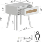 Bedroom Nightstands Wooden Night Stands - 11.81 D x 15.35 W x 19.69 H