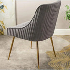 Luxury Velvet Chair with Elegant Scoop Back Design Gold Metal Legs and Soft Upholstery Comfortable Seating
