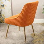 Luxury Velvet Chair with Elegant Scoop Back Design Gold Metal Legs and Soft Upholstery Comfortable Seating