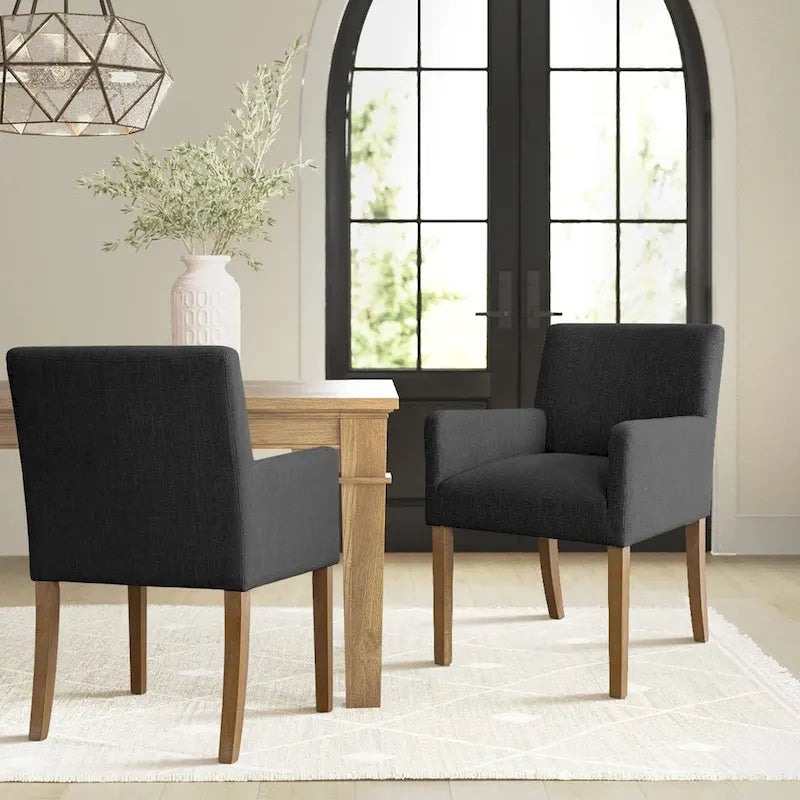 Linen Upholstered Armchair(Set of 2)
