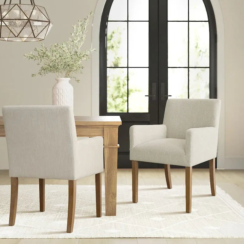 Linen Upholstered Armchair(Set of 2)