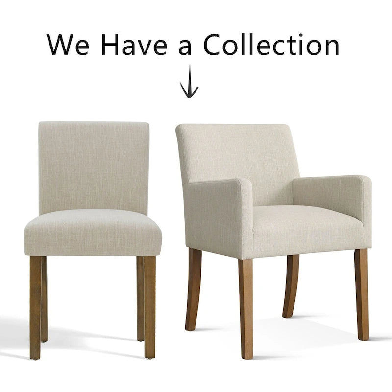 Linen Upholstered Armchair(Set of 2)
