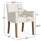 Linen Upholstered Armchair(Set of 2)