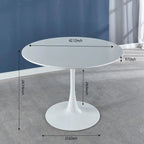 42.1  Tulip Dining Table With Round Table Top and Pedestal for 4-6 People