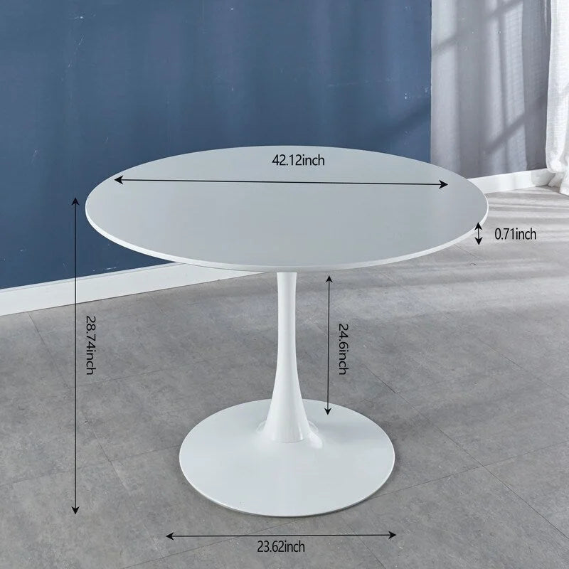 42.1  Tulip Dining Table With Round Table Top and Pedestal for 4-6 People