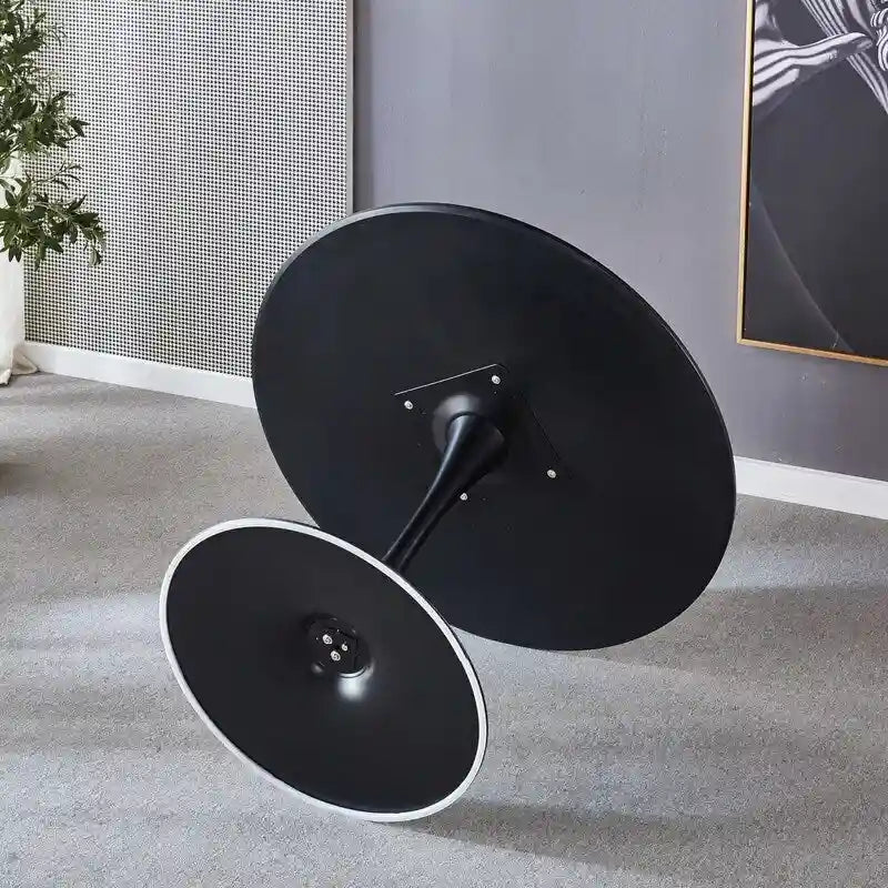 42.1  Tulip Dining Table With Round Table Top and Pedestal for 4-6 People