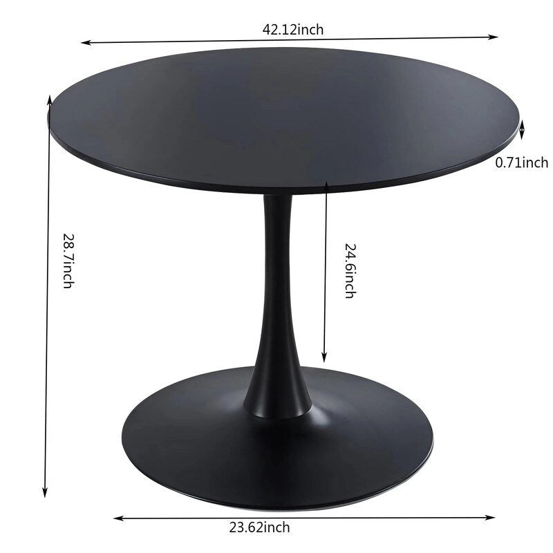 42.1  Tulip Dining Table With Round Table Top and Pedestal for 4-6 People
