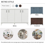 Sideboard with 4 Door Large Storage Buffet with Adjustable Shelves