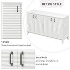 Sideboard with 4 Door Large Storage Buffet with Adjustable Shelves
