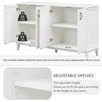 Sideboard with 4 Door Large Storage Buffet with Adjustable Shelves