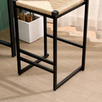 Bar Stools Set of 2 Paper Rope Weave Dining Chairs