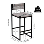 Bar Stools Set of 2 Paper Rope Weave Dining Chairs