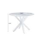 Modern Minimalist Round Dining Table with MDF Top and Metal Legs