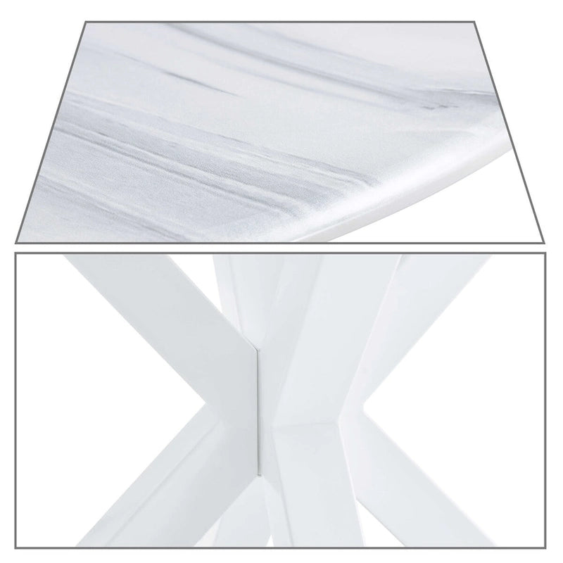 Modern Minimalist Round Dining Table with MDF Top and Metal Legs