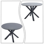 Modern Minimalist Round Dining Table with MDF Top and Metal Legs