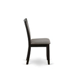 East West Furniture 7 Piece Dinette Set- a Dining Table and 6 Linen Fabric Parson Chairs, Black(Fabric Color Options)