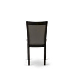 East West Furniture 7 Piece Dinette Set- a Dining Table and 6 Linen Fabric Parson Chairs, Black(Fabric Color Options)