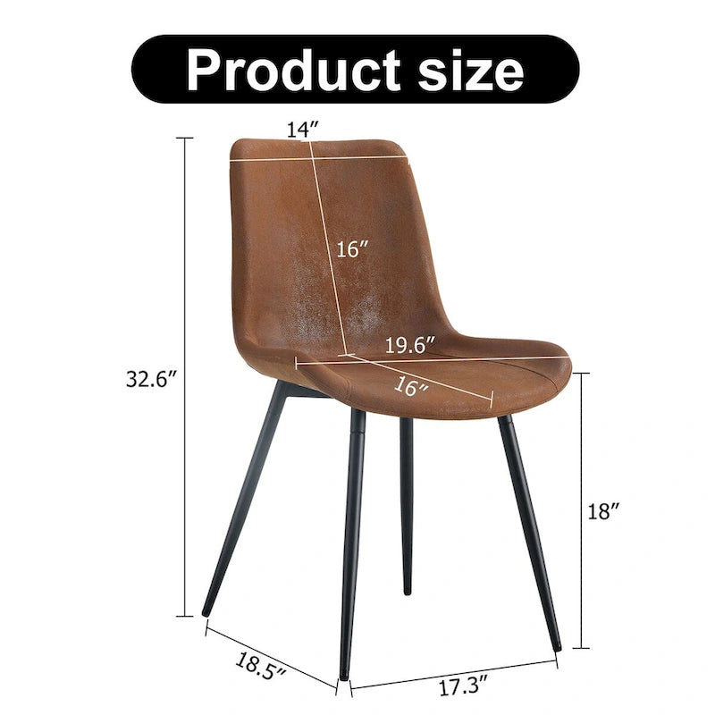 A Set Of 4 Style Restaurant Cushioned Chairs With Suede Backrests And Black Metal Legs,Suitable For Kitchens,Lounges,Farmhouses