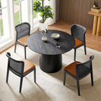 Round Dining Table Kitchen Table Small Space Dining Table MDF for 4-6 People - D 47.24  x H 49.63