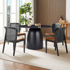 Round Dining Table Kitchen Table Small Space Dining Table MDF for 4-6 People - D 47.24  x H 49.63