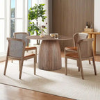 Round Dining Table Kitchen Table Small Space Dining Table MDF for 4-6 People - D 47.24  x H 49.63