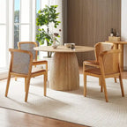 Round Dining Table Kitchen Table Small Space Dining Table MDF for 4-6 People - D 47.24  x H 49.63