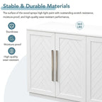 60  Dining Buffet And Sideboard with 4 Doors, Adjustable Shelves, and Handles