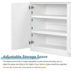60  Dining Buffet And Sideboard with 4 Doors, Adjustable Shelves, and Handles