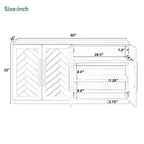 60  Dining Buffet And Sideboard with 4 Doors, Adjustable Shelves, and Handles