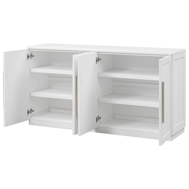 60  Dining Buffet And Sideboard with 4 Doors, Adjustable Shelves, and Handles