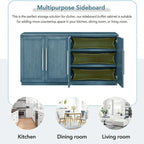 60  Dining Buffet And Sideboard with 4 Doors, Adjustable Shelves, and Handles