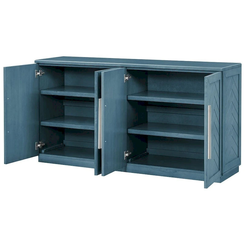 60  Dining Buffet And Sideboard with 4 Doors, Adjustable Shelves, and Handles