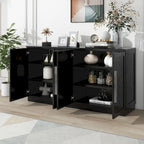 60  Dining Buffet And Sideboard with 4 Doors, Adjustable Shelves, and Handles