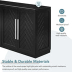 60  Dining Buffet And Sideboard with 4 Doors, Adjustable Shelves, and Handles