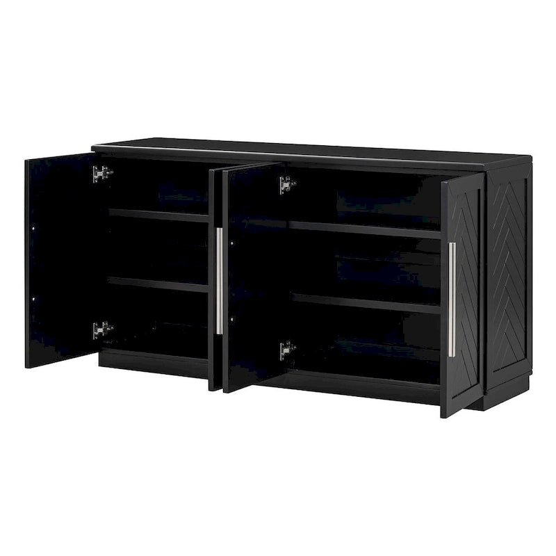 60  Dining Buffet And Sideboard with 4 Doors, Adjustable Shelves, and Handles