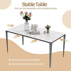 Luxurious Italian Marble Dining Table Sintered Stone Top Rectangular - 61.81x11.42x11.81 inch