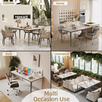 Luxurious Italian Marble Dining Table Sintered Stone Top Rectangular - 61.81x11.42x11.81 inch